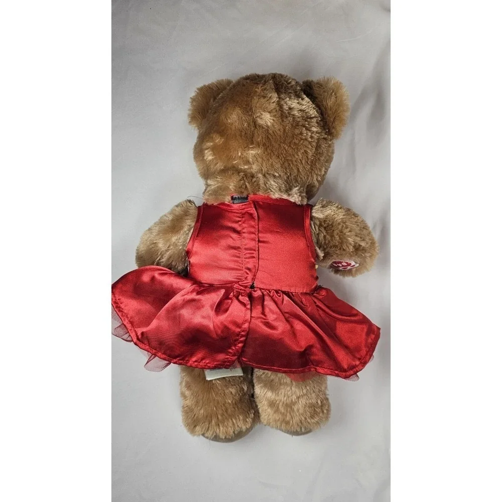 Build-A-Bear Workshop Teddy‎ Bear Plush w/ Red Gold Sequin Dress Tulle Skirt 16